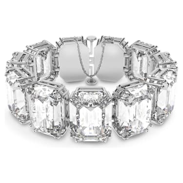 Millenia 手鏈, 超大Swarovski水晶, 八角形切割, 白色, 鍍白金色 - Swarovski, 5599192