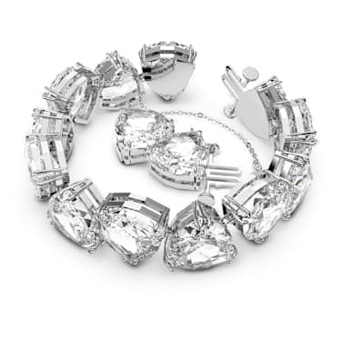 Lilia bracelet, Butterfly, White, Rhodium plated | Swarovski