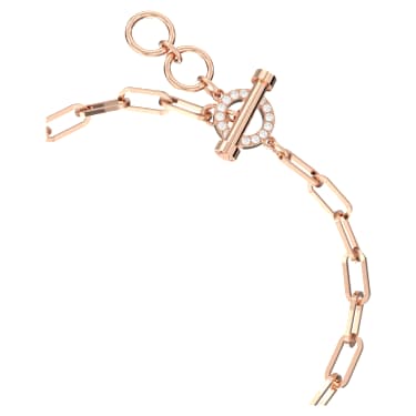 Teddy bracelet, Bear, White, Rose gold-tone plated - Swarovski, 5599284