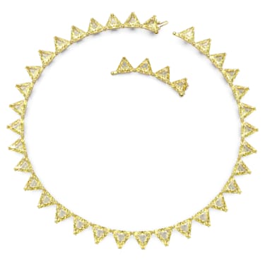 Ortyx necklace, Triangle cut, Yellow, Gold-tone plated - Swarovski, 5599487
