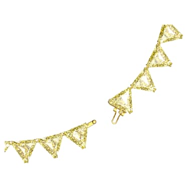 Matrix Tennis 项链, 三角形切割, 黄色, 镀金色调 - Swarovski, 5599487