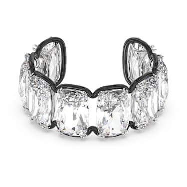 Brazalete Harmonia, Cristales flotantes de gran tamaño, Blanco, Combinación de acabados metálicos - Swarovski, 5600039
