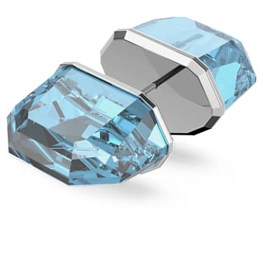 Lucent Çivi küpe, Tek, Mavi, Rodyum kaplama - Swarovski, 5600255