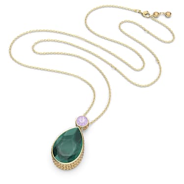 Chroma necklace, Drop cut, Multicolored, Gold-tone plated - Swarovski, 5600517