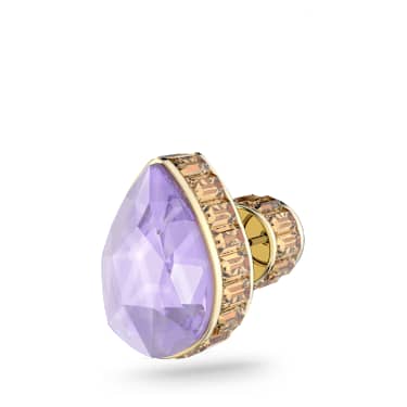 Chroma stud earring, Single, Drop cut, Multicolored, Gold-tone plated - Swarovski, 5600524