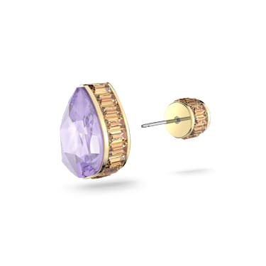 Uhančki Chroma, Enojen, Kapljični rez, Večbarven, PVD zlatega odtenka - Swarovski, 5600524