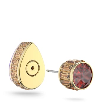 Chroma stud earring, Single, Drop cut, Multicoloured, Gold-tone plated - Swarovski, 5600524