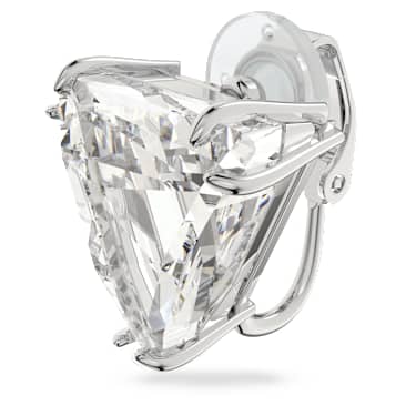 Uhani za pripenjanje Mesmera, Enojen, Trikotni rez, Bel, Prevleka iz rodija - Swarovski, 5600753