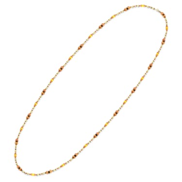 Somnia necklace, Extra long, Brown, Gold-tone plated - Swarovski, 5600790