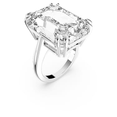 Mesmera 個性戒指, 八角形切割, 白色, 鍍白金色 - Swarovski, 5600855