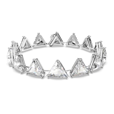 Pulsera Tennis Matrix, Talla triangular, Blanca, Baño de rodio - Swarovski, 5600864