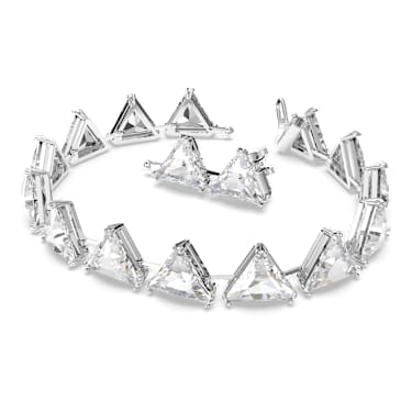 Pulsera Tennis Matrix, Talla triangular, Blanca, Baño de rodio - Swarovski, 5600864