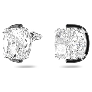 Harmonia Oorknopjes, Cushion-slijpvorm, Wit, Gemengde metaalafwerking - Swarovski, 5600943