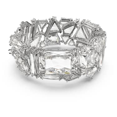 Mesmera 手链, 超大仿水晶, 白色, 镀铑 - Swarovski, 5601530