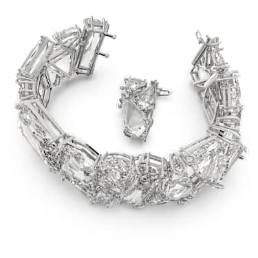 Mesmera 手链, 超大仿水晶, 白色, 镀铑 - Swarovski, 5601530