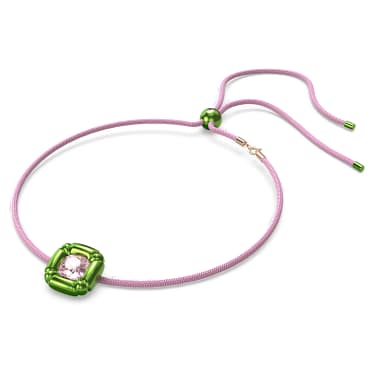 Colier Dulcis, Tăietură perniță, Verde - Swarovski, 5601585