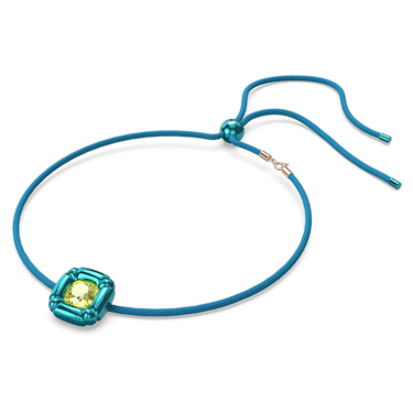 Dulcis necklace, Cushion cut, Blue - Swarovski, 5601586