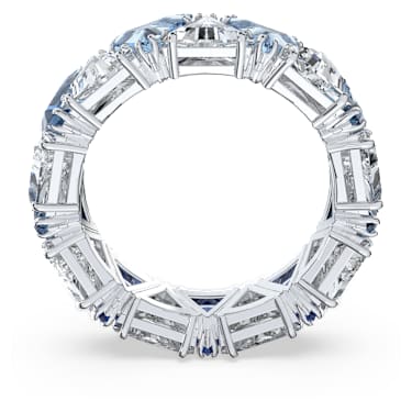 Matrix cocktail ring, Triangle cut, Blue, Rhodium plated - Swarovski, 5608526