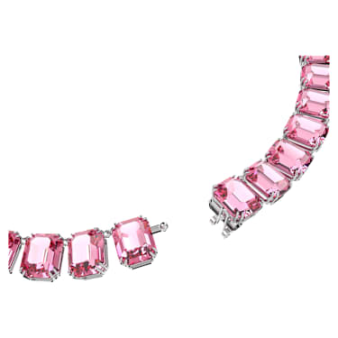 Millenia 項鏈, 八角形切割, 粉紅色, 鍍白金色 - Swarovski, 5608807