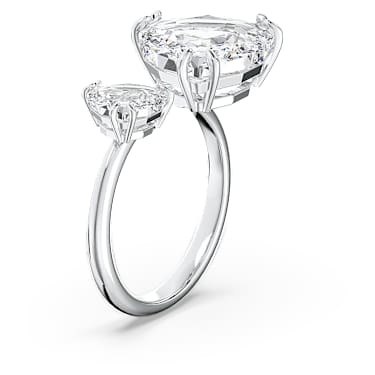 Millenia open ring, Trilliant cut, White, Rhodium plated - Swarovski, 5609007