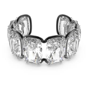 Brazalete Harmonia, Cristales flotantes de gran tamaño, Blanco, Combinación de acabados metálicos - Swarovski, 5609663