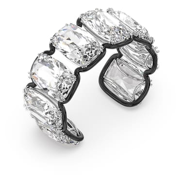 Harmonia cuff, Oversized floating crystals, White, Mixed metal finish - Swarovski, 5609663