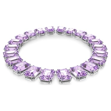 Millenia 项链, 超大仿水晶, 八角形切割, 紫色, 镀铑 - Swarovski, 5609701