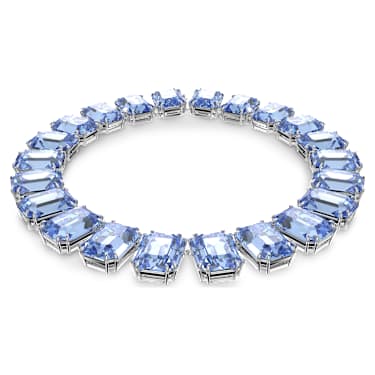 Millenia 项链, 超大仿水晶, 八角形切割, 蓝色, 镀铑 - Swarovski, 5609703