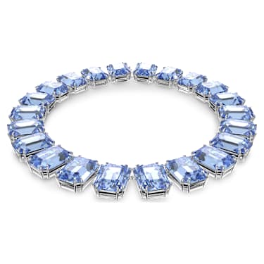 Millenia Tennis 네크리스, 오버사이즈 크리스털, 옥타곤 컷, 블루, 로듐 플래팅 - Swarovski, 5609703
