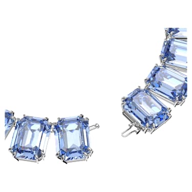 Millenia Tennis 네크리스, 오버사이즈 크리스털, 옥타곤 컷, 블루, 로듐 플래팅 - Swarovski, 5609703