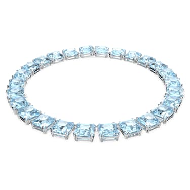 Millenia Halskette, Kissenschliff, Blau, Rhodiniert - Swarovski, 5609704
