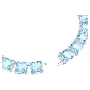 Millenia Halskette, Kissenschliff, Blau, Rhodiniert - Swarovski, 5609704