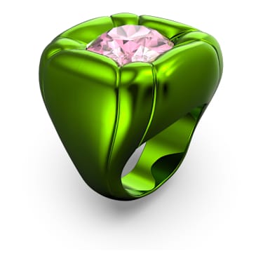 Dulcis 個性戒指, 枕形切割, 綠色 - Swarovski, 5609725
