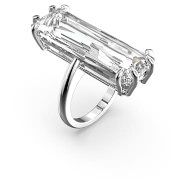 Mesmera cocktail ring, Set (3), Mixed cuts, White, Rhodium plated