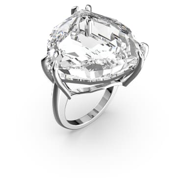 Mesmera cocktail ring, Set (3), Mixed cuts, White, Rhodium plated