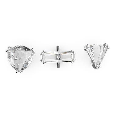 Mesmera cocktail ring, Set (3), Mixed cuts, White, Rhodium Mesmera cocktail ring, Set (3), Mixed cuts, White, Rhodium