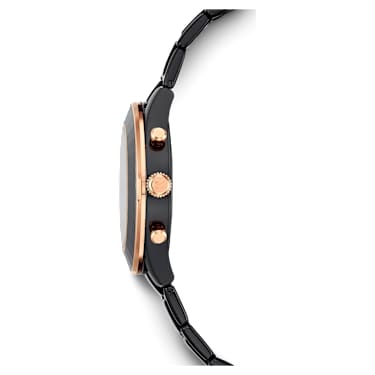 Ρολόι Octea Lux Sport, Eλβετικής κατασκευής, Μεταλλικό μπρασελέ, Μαύρο, Μαύρο φινίρισμα - Swarovski, 5610472