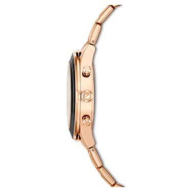 Octea Lux Sport 手錶, 瑞士製造, 金屬手鏈, 黑, 玫瑰金色潤飾 - Swarovski, 5610478
