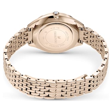 Attract watch, Swiss Made, Pavé, Metal bracelet, Gold tone, Champagne  gold-tone finish