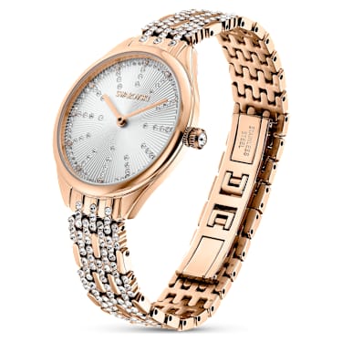 Reloj Attract, Fabricado en Suiza, Pavé, Brazalete de metal, Tono oro rosa, Acabado tono oro rosa - Swarovski, 5610487