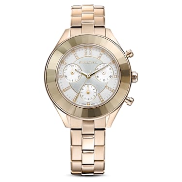 Octea Lux Sport watch, Swiss Made, Metal bracelet, Gold tone, Champagne  gold-tone finish
