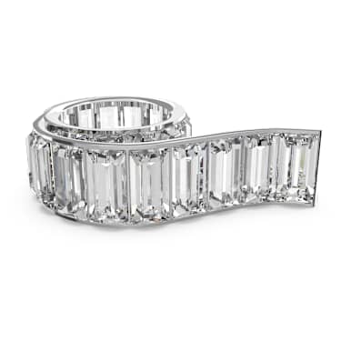 Matrix リング, バゲット・カット, ホワイト, ロジウム・プレーティング - Swarovski, 5610742