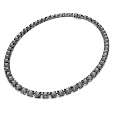 Millenia necklace, Square cut, Grey, Ruthenium plated - Swarovski, 5612683