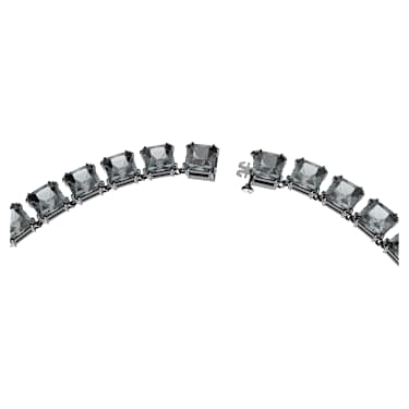 Millenia necklace, Square cut, Grey, Ruthenium plated - Swarovski, 5612683