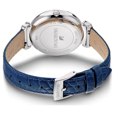 Passage Moon Phase 腕表, 瑞士制造, 月亮, 真皮表带, 蓝色, 不锈钢 - Swarovski, 5613320