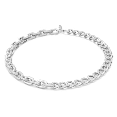 Dextera necklace Mixed links White Rhodium plated Swarovski