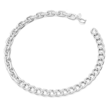 Dextera 네크리스, 믹스 링크, 화이트, 로듐 플래팅 - Swarovski, 5613391