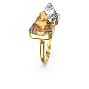 Ανοιχτό δαχτυλίδι Ortyx, Πυραμοειδής κοπή, Κίτρινο, Επιμετάλλωση σε χρυσαφί τόνο - Swarovski, 5613678