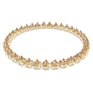 Matrix Tennis Halskette, Pyramidenschliff, Goldfarben, Goldlegierungsschicht - Swarovski, 5613679