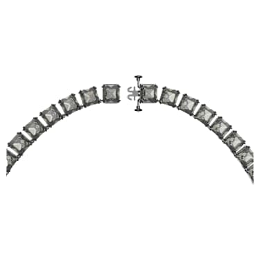 Collier Millenia, Taille Carré, Long, Gris, Métal plaqué ruthénium - Swarovski, 5613900
